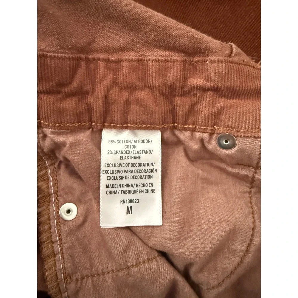 Cleo + Wolf Corduroy Jumpsuit Rust Brown Utility Short Sleeve Medium - Picture 7 of 11